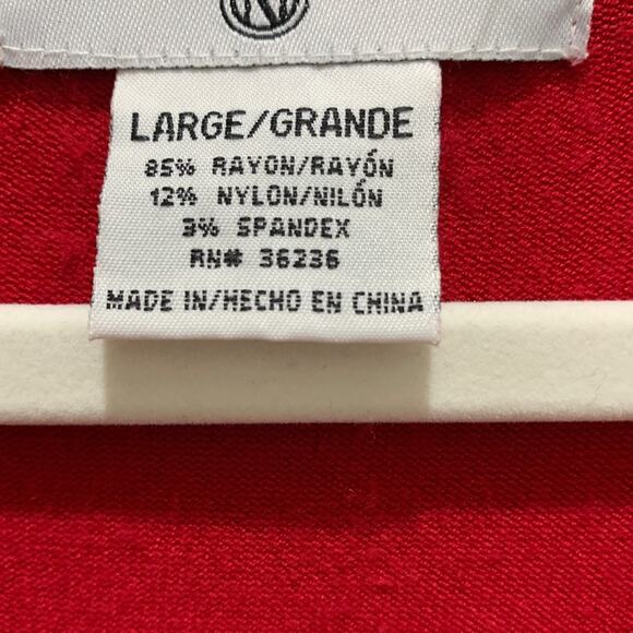 Kathy Ireland Ruby red sweater Three-quarter length sleeves size large - Picture 4 of 9